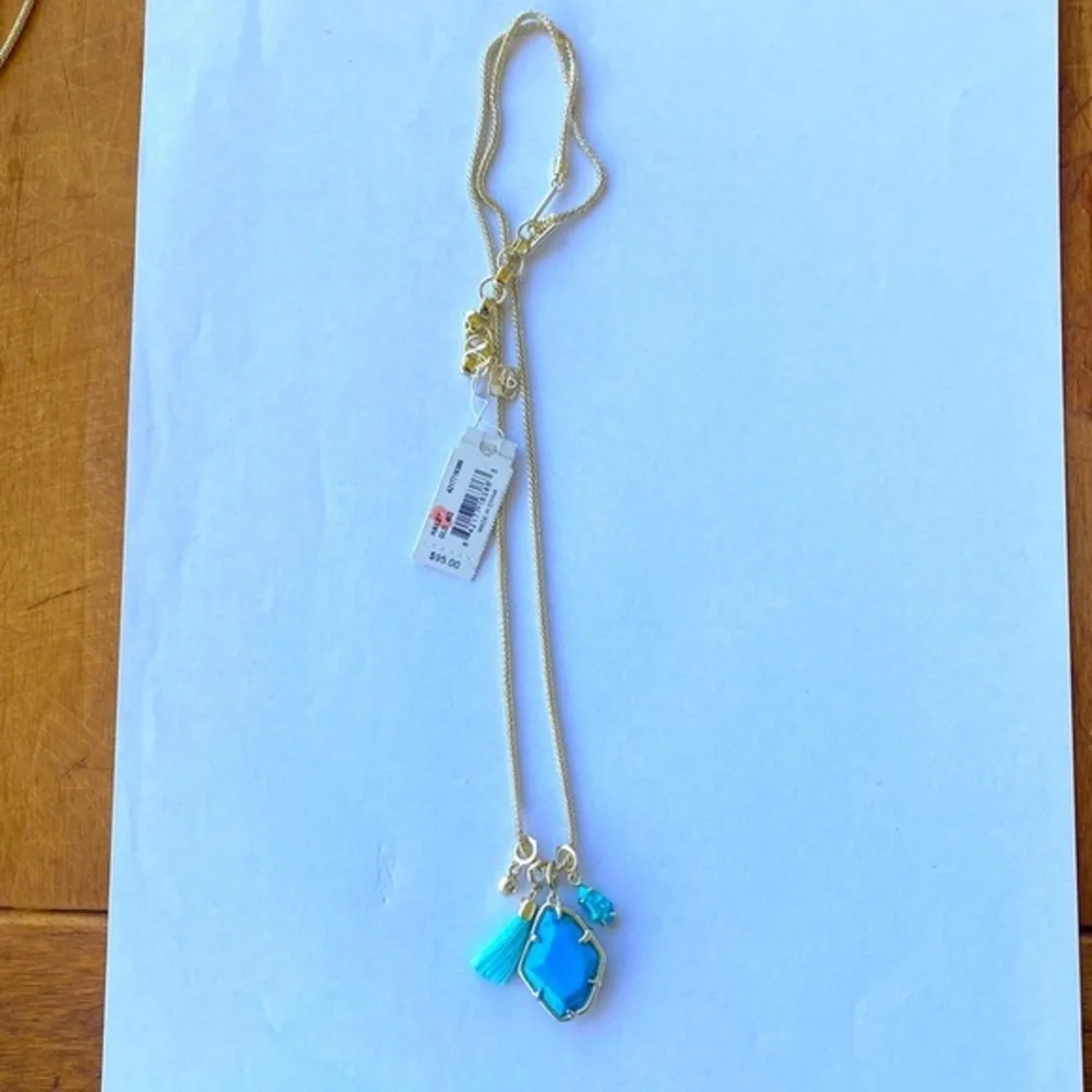 Kendra Scott Hailey Charm Necklace Aqua Howlite NWT - Picture 1 of 1